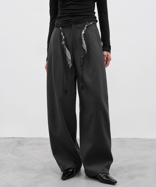 EIGHTHMONTH パンツ スカーフベルト ワイドパンツ EM25a110
