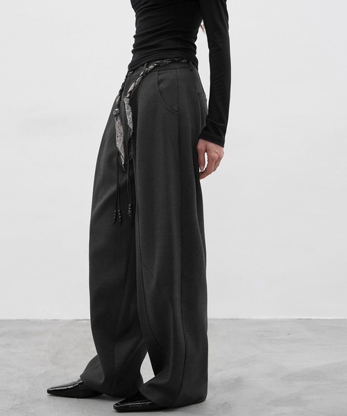 EIGHTHMONTH パンツ スカーフベルト ワイドパンツ EM25a110