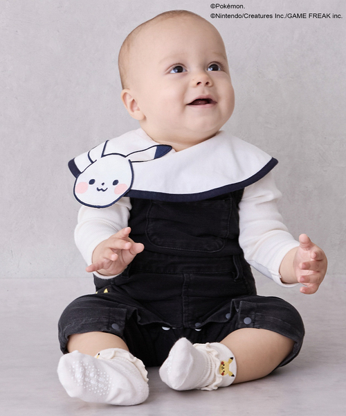 petit main ベビー服 ロンパース 「モンポケ」モチーフサロペット