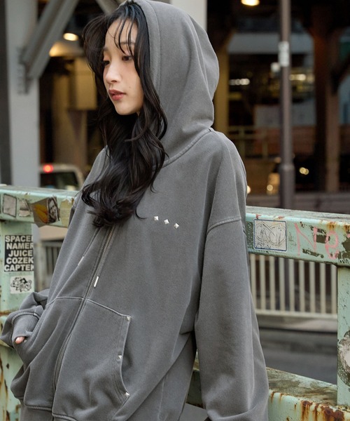 MONO-MART（モノマート） ジップアップパーカー L グレー レディース