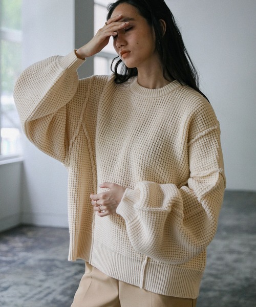 「select MOCA」 長袖ニット FREE ブラウン レディース_画像2