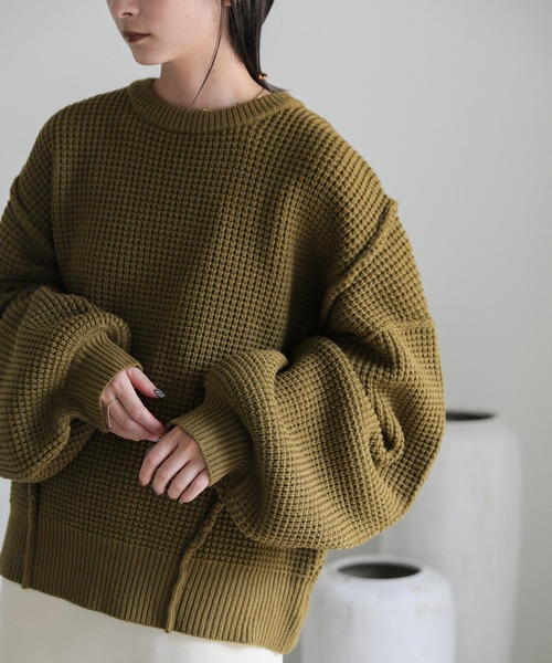 「select MOCA」 長袖ニット FREE ブラウン レディース_画像4