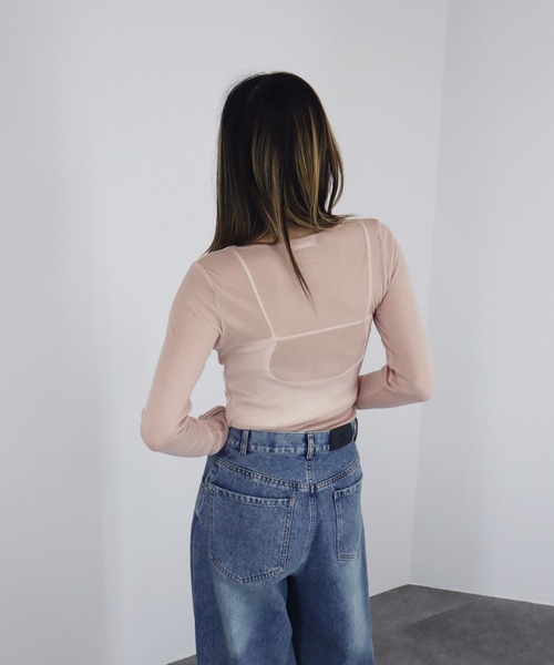 「Reurie'」 長袖カットソー FREE チャコールグレー レディース_画像3