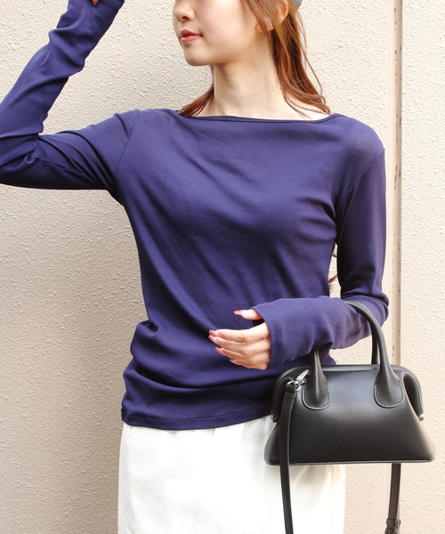 THE SHINZONE ロンT ネイビー DEUXIEME CLASSE THE SHINZONE（ザ シンゾーン） ザ シンゾーン COLOR LONG TEE カラー