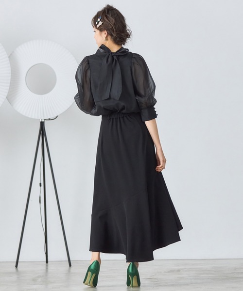 「DRESS PLUS」 半袖ブラウス L スモークピンク レディース_画像7