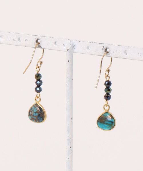 ターコイズコッパー ピアス イヤリング CERCA ピアス september/ターコイズ＋コッパーhook pierce レディース