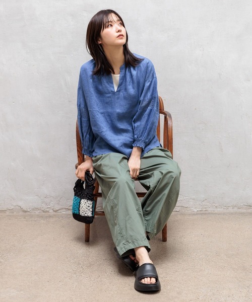 niko and…（ニコアンド） イージーパンツ FREE ブルー レディース