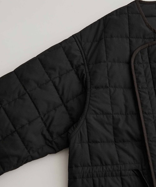 新品タグ付き　アダムエロペ　ノーカラーコート ADAM ET ROPE'（アダムエロペ） ノーカラーコート 36 ネイビー