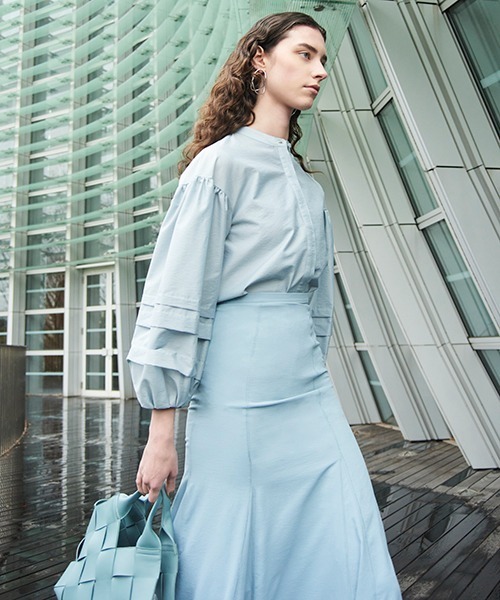 「Mila Owen」 長袖ブラウス 0 ブルー レディース_画像3