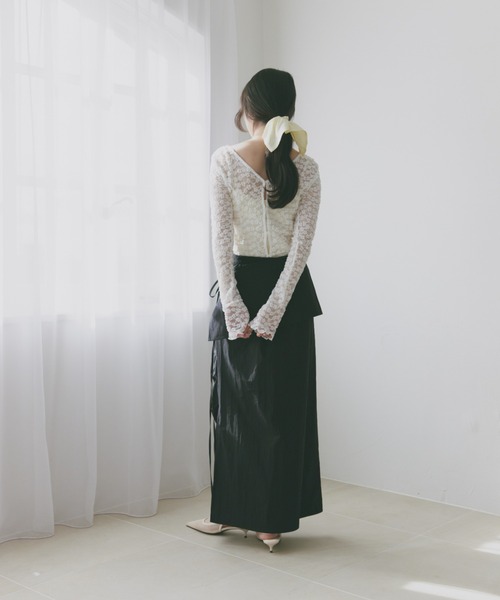 Freesia ロング スカート ラップスカート付き2wayロングスカート