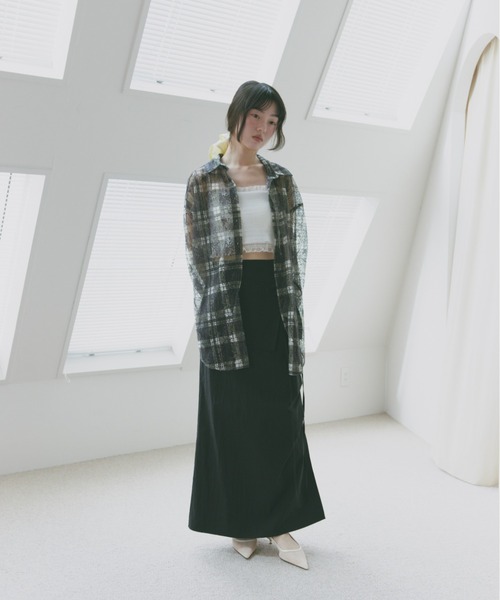 Freesia ロング スカート ラップスカート付き2wayロングスカート