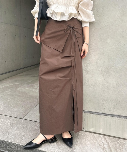 Freesia ロング スカート ラップスカート付き2wayロングスカート