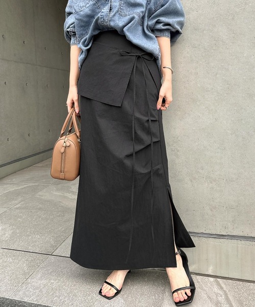 Freesia ロング スカート ラップスカート付き2wayロングスカート