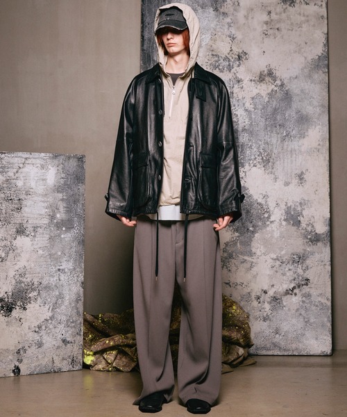 メゾンスペシャル レザー オーバー セットアップ ブルゾン スラックス パンツ MAISON SPECIAL（メゾンスペシャル）の「□上下セット□《ユニセックス