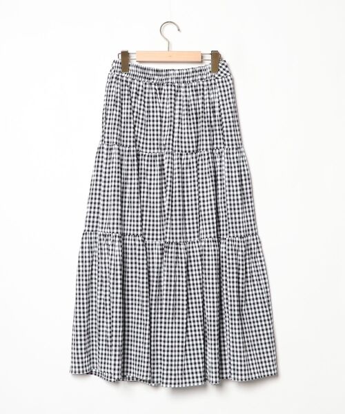 「COCOON」 チェック柄フレアスカート - ブラック レディース_画像2