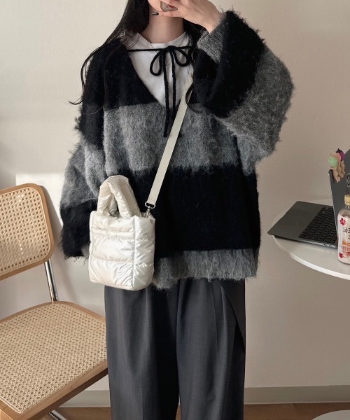 「nemne store」 長袖ニット SMALL グレー レディース_画像8