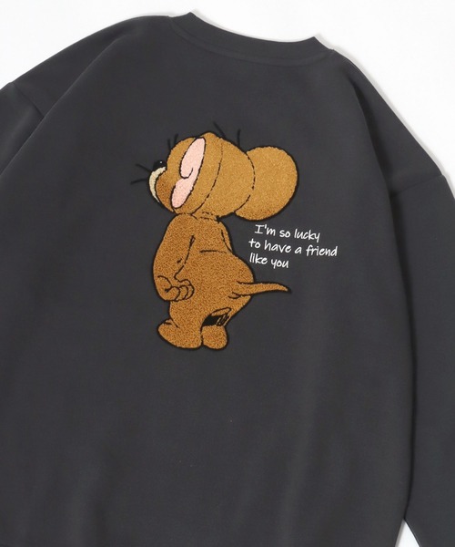 「TOM&JERRY」 長袖カットソー L スミクロ レディース_画像4