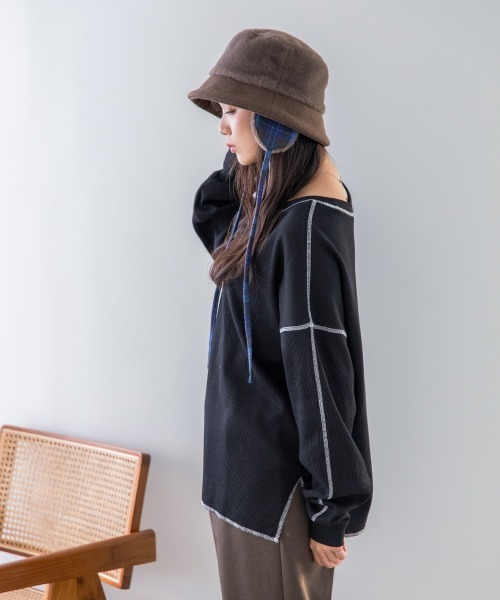 「polcadot」 ハット FREE ブラック レディース_画像4