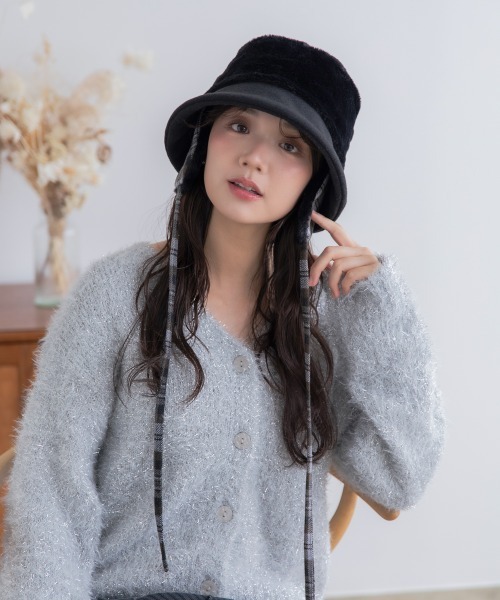 「polcadot」 ハット FREE ブラック レディース_画像7