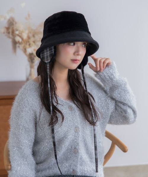 「polcadot」 ハット FREE ブラック レディース_画像8