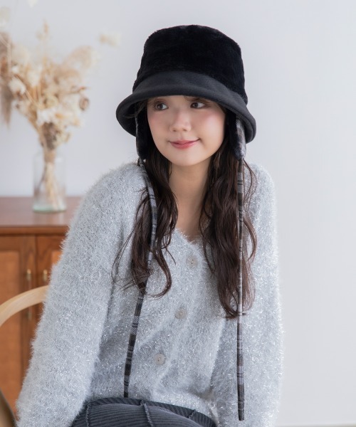 「polcadot」 ハット FREE ブラック レディース_画像9