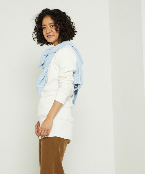 「Freada」 長袖カットソー フリ- オフホワイト レディース_画像2