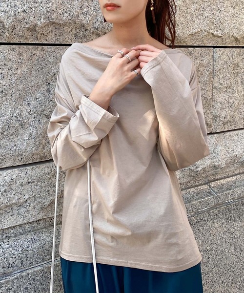 「Isn't She?」 長袖カットソー FREE アイボリー レディース_画像3