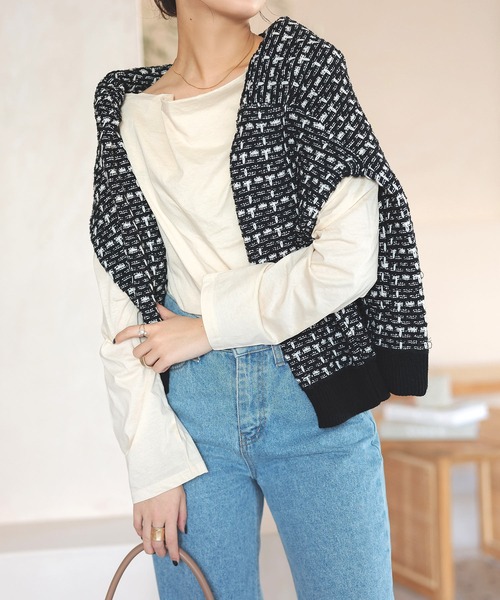 「Isn't She?」 長袖カットソー FREE アイボリー レディース_画像5