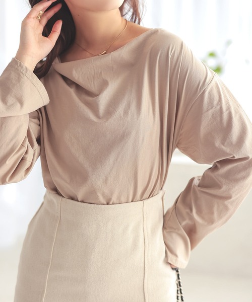 「Isn't She?」 長袖カットソー FREE アイボリー レディース_画像9