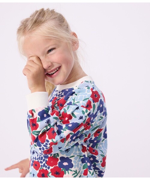 トレーナー フラワープリントスウェットプルオーバー キッズ 子供服_3
