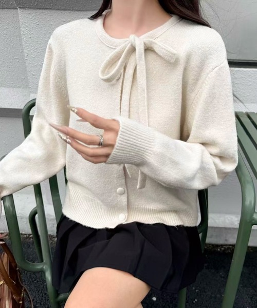 「LADY LIKE」 ニットカーディガン M ブラック レディース_画像8