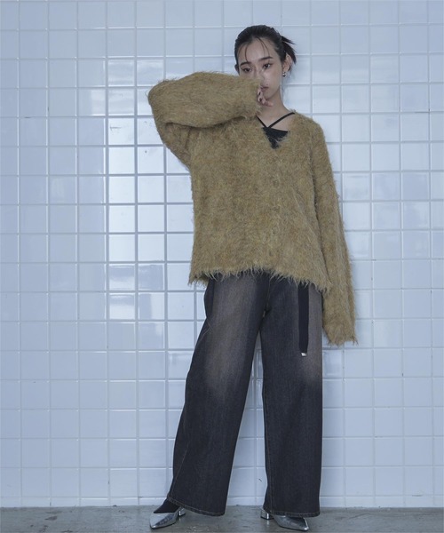 「miette」 ニットカーディガン FREE グリーン レディース_画像7