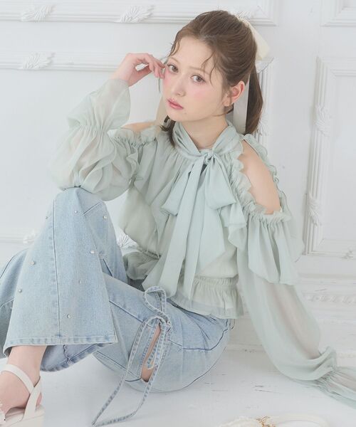MAJESTIC LEGON（マジェスティックレゴン） ブラウス シャツ アメスリ 
