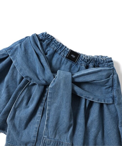 algy（アルジー） パンツ シャツ巻き風デニムキュロット キッズ 子供服