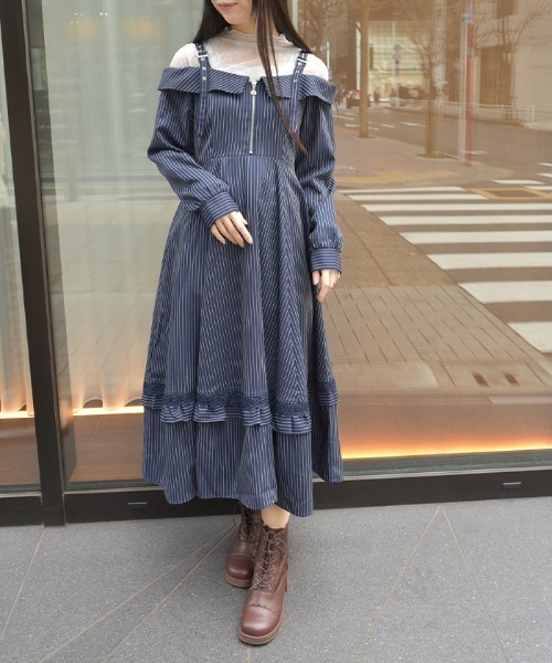 axes femme（アクシーズ ファム） ワンピース オフショル風ワンピース