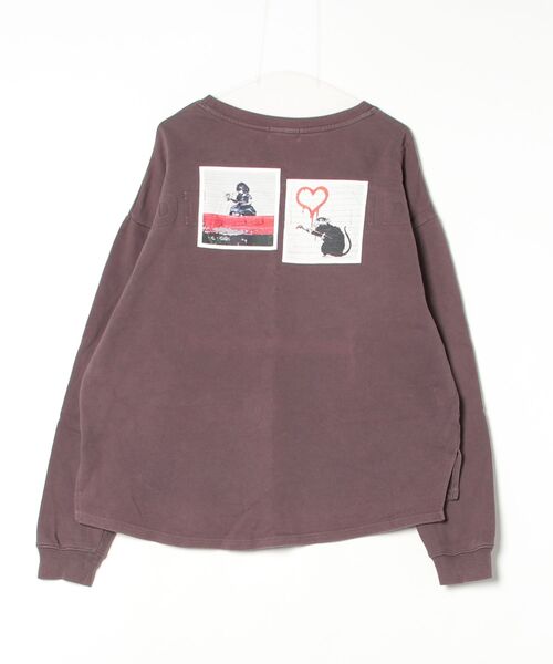「BRANDALISED」 ワンポイントスウェットカットソー L グレー メンズ_画像2