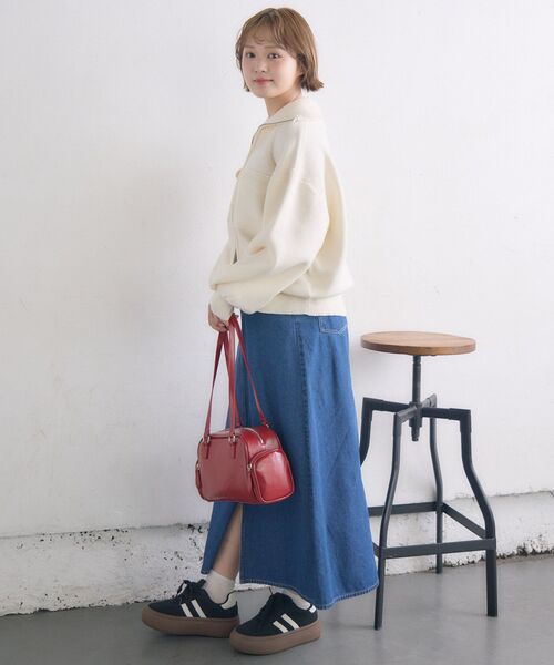 「RETRO GIRL」 ニットカーディガン FREE イエロー レディース_画像4