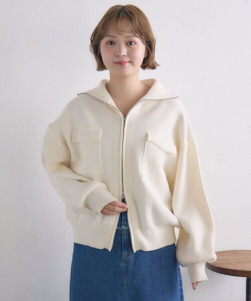 「RETRO GIRL」 ニットカーディガン FREE イエロー レディース_画像6