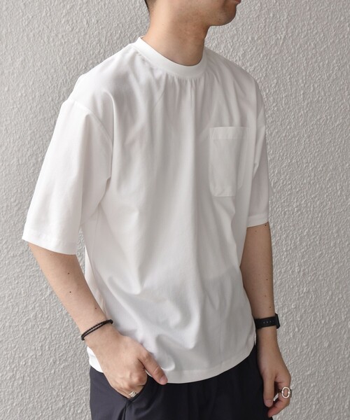 SHIPS any tシャツ any: SOLOTEX(R) バックピケ リラックス ポケット T