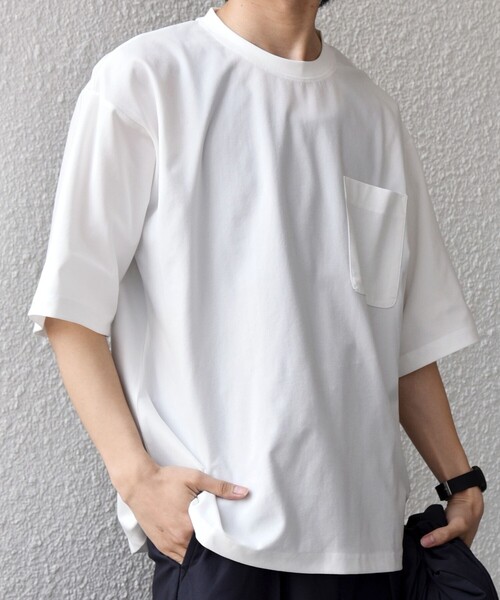 SHIPS any tシャツ any: SOLOTEX(R) バックピケ リラックス ポケット T