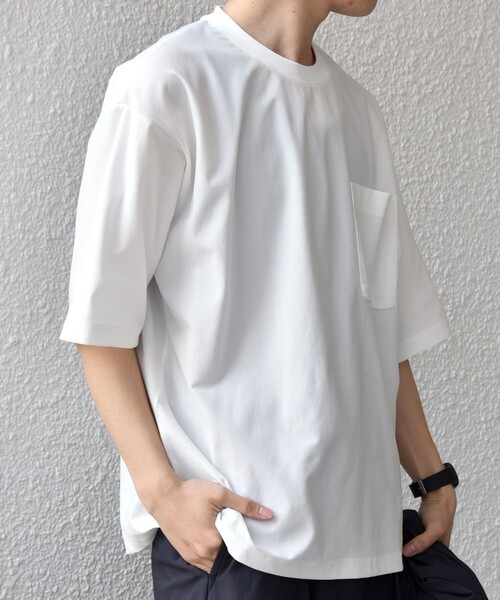 SHIPS any tシャツ any: SOLOTEX(R) バックピケ リラックス ポケット T