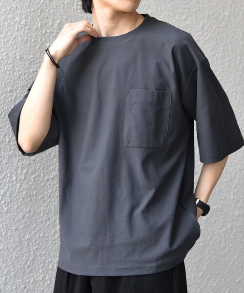 SHIPS any tシャツ any: SOLOTEX(R) バックピケ リラックス ポケット