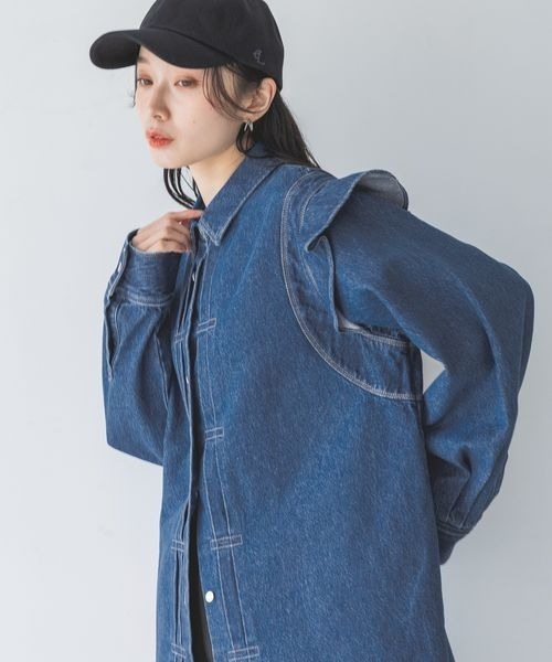 「JEANASIS」 長袖シャツ FREE ブルー レディース_画像3
