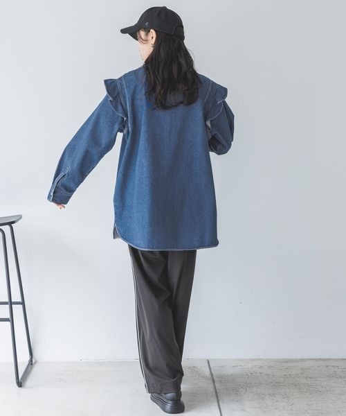 「JEANASIS」 長袖シャツ FREE ブルー レディース_画像6