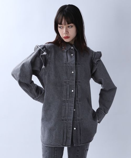 「JEANASIS」 長袖シャツ FREE ブルー レディース_画像9