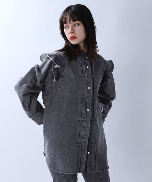 「JEANASIS」 長袖シャツ FREE ブルー レディース_画像10