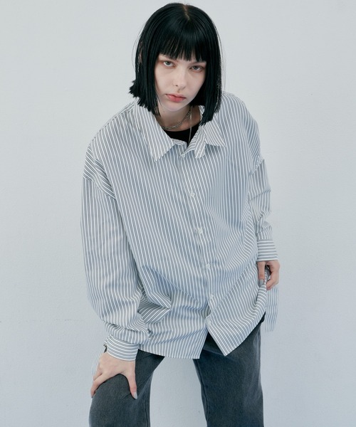 「AIVER」 長袖シャツ LARGE ブルー メンズ_画像3