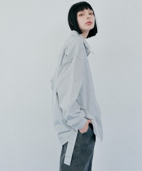 「AIVER」 長袖シャツ LARGE ブルー メンズ_画像4