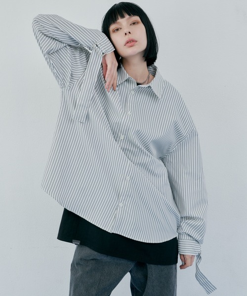 「AIVER」 長袖シャツ LARGE ブルー メンズ_画像5