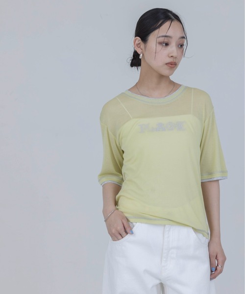 Eimee Law（エイミーロウ） tシャツ 半袖 PLACE刺繍 レイヤードライク